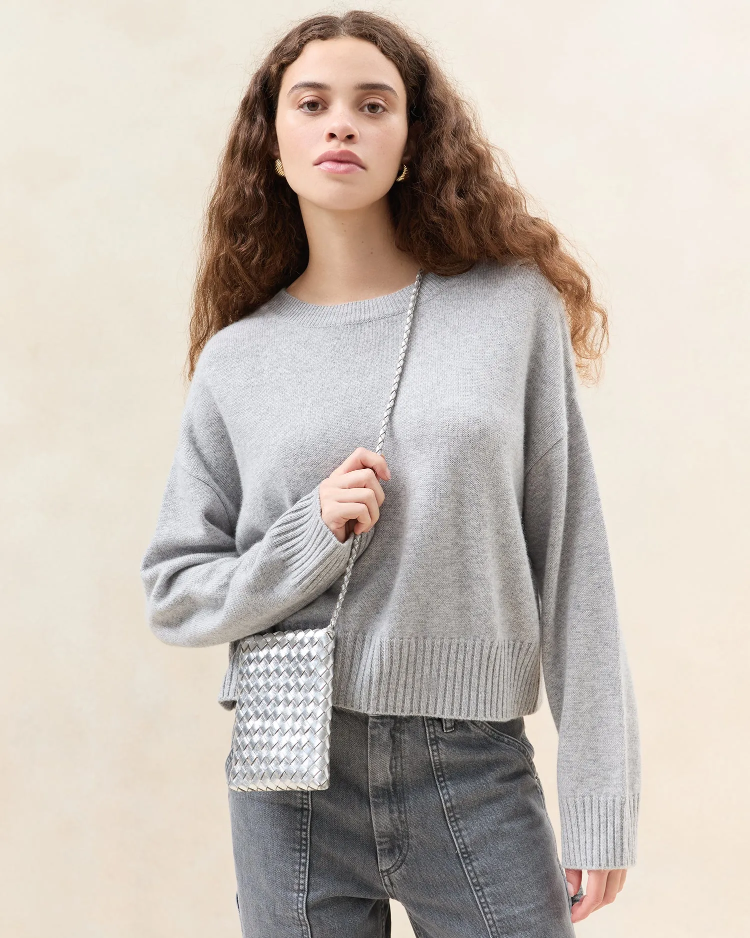 Grace Silver Mini Woven Crossbody