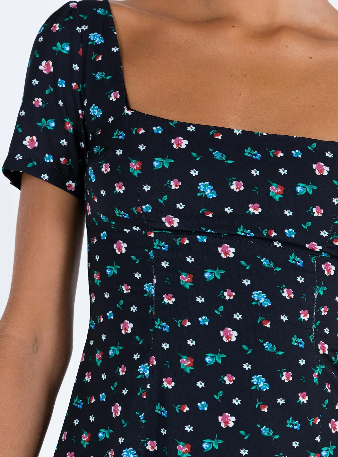 Hastings Mini Dress Black Floral