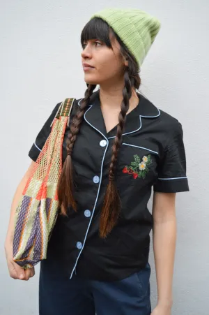 Helmstedt Fiona Embroidered Black Shirt
