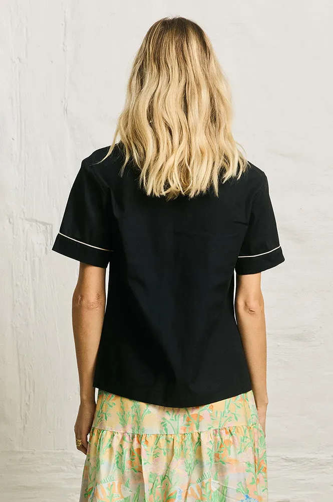 Helmstedt Fiona Embroidered Black Shirt