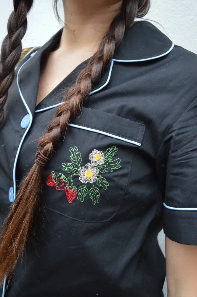 Helmstedt Fiona Embroidered Black Shirt