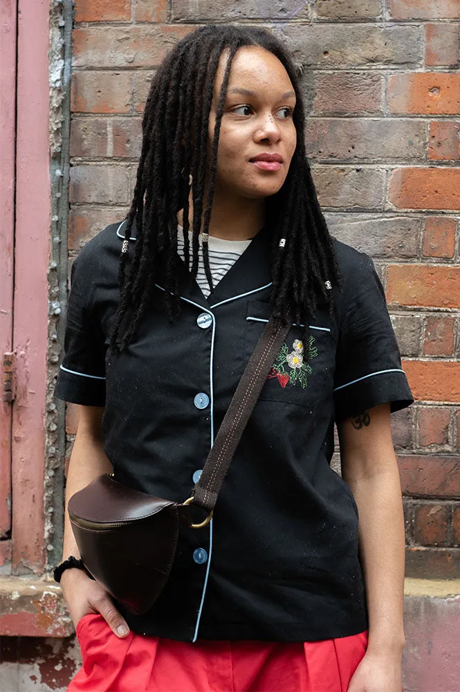 Helmstedt Fiona Embroidered Black Shirt
