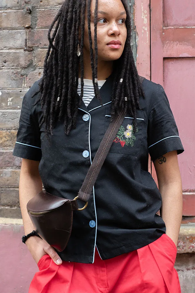 Helmstedt Fiona Embroidered Black Shirt