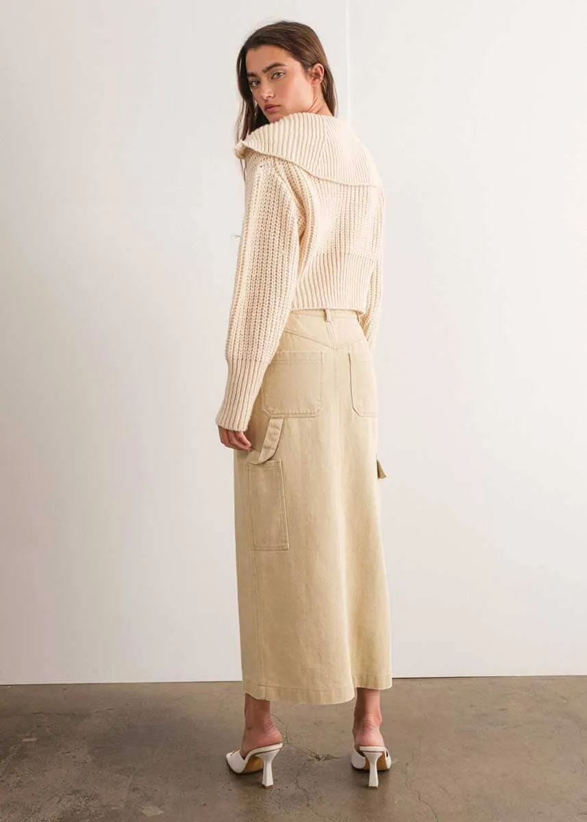 Indie Cargo Maxi Skirt - Khaki