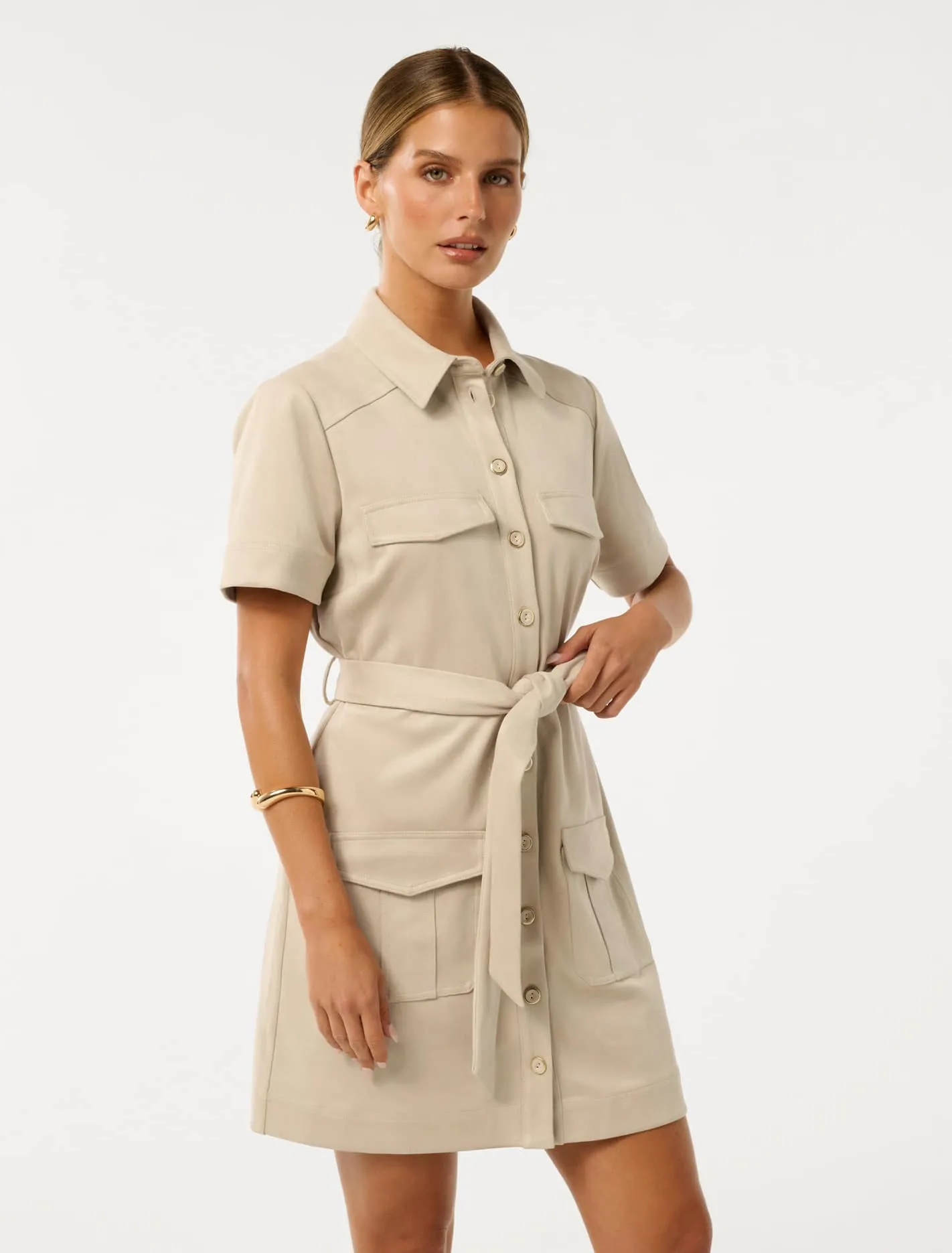 Jupiter Petite Utility Suede Mini Dress