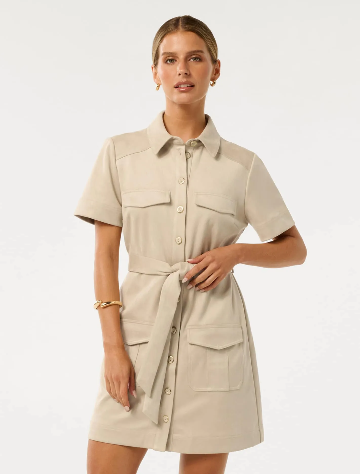 Jupiter Petite Utility Suede Mini Dress