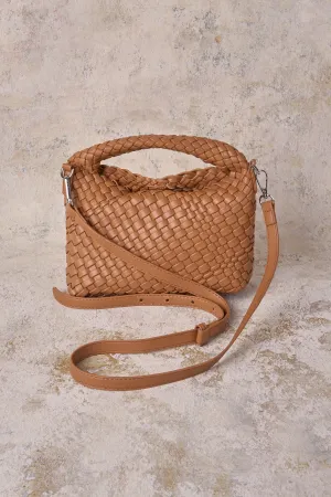 Katya Woven Mini Crossbody Bag - Tan