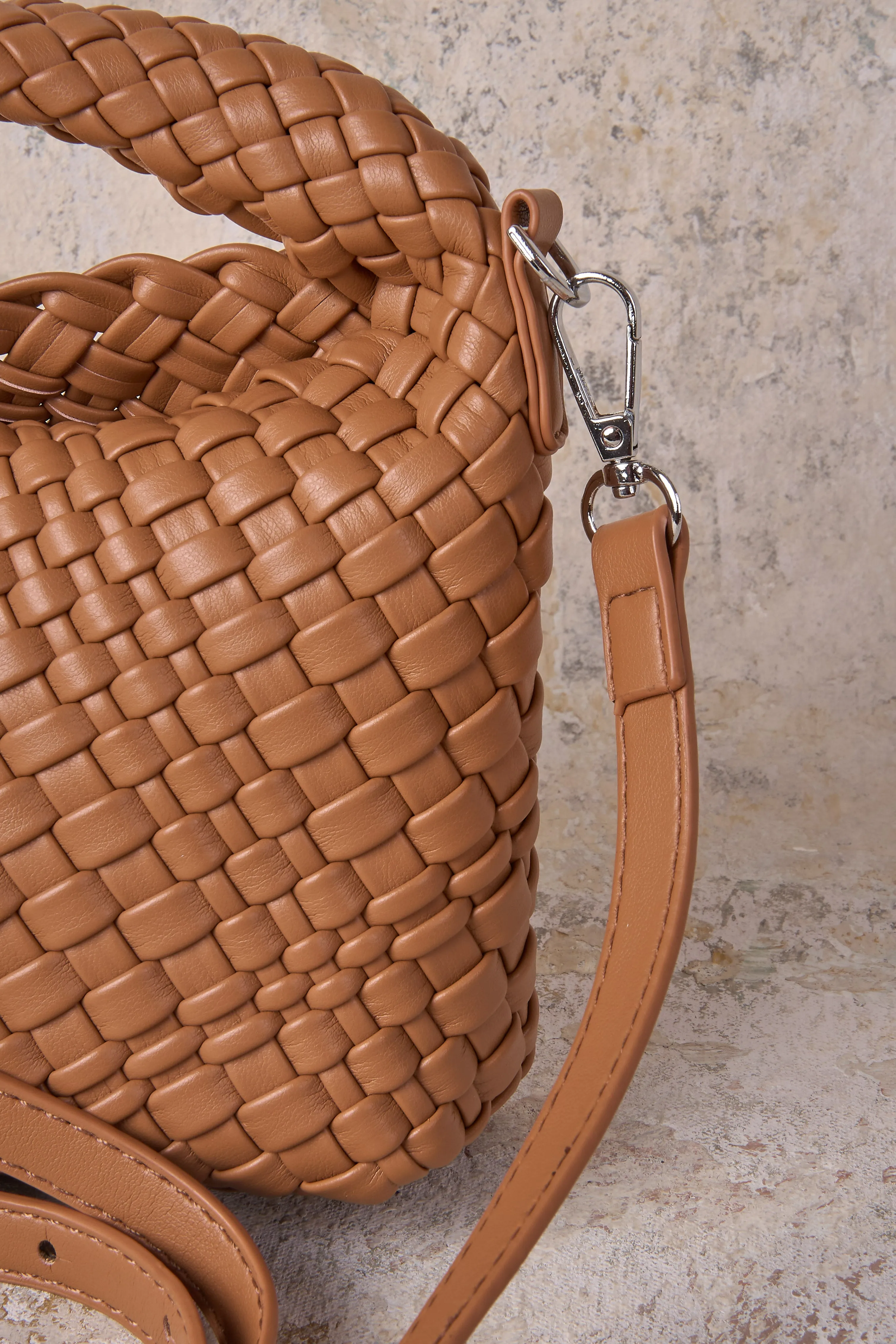 Katya Woven Mini Crossbody Bag - Tan