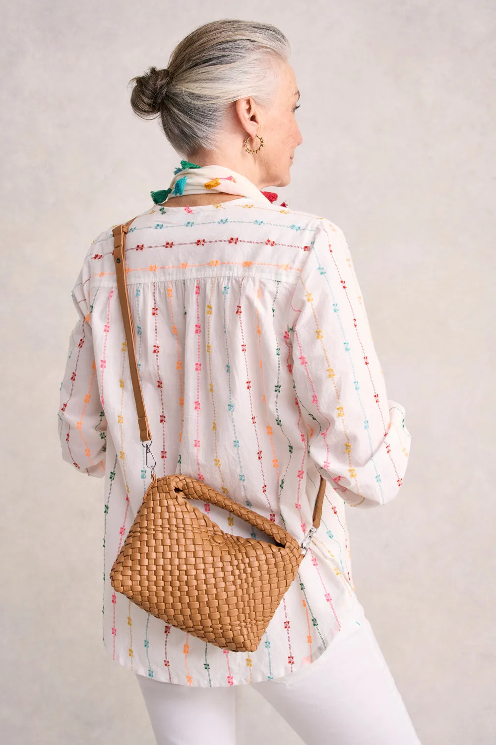 Katya Woven Mini Crossbody Bag - Tan