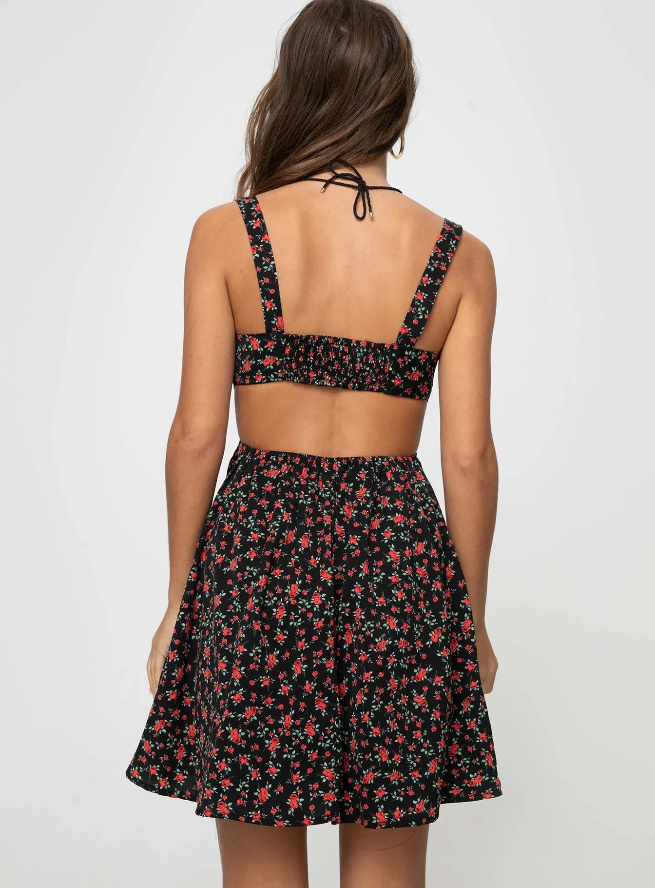 Khalia Mini Dress Black Floral