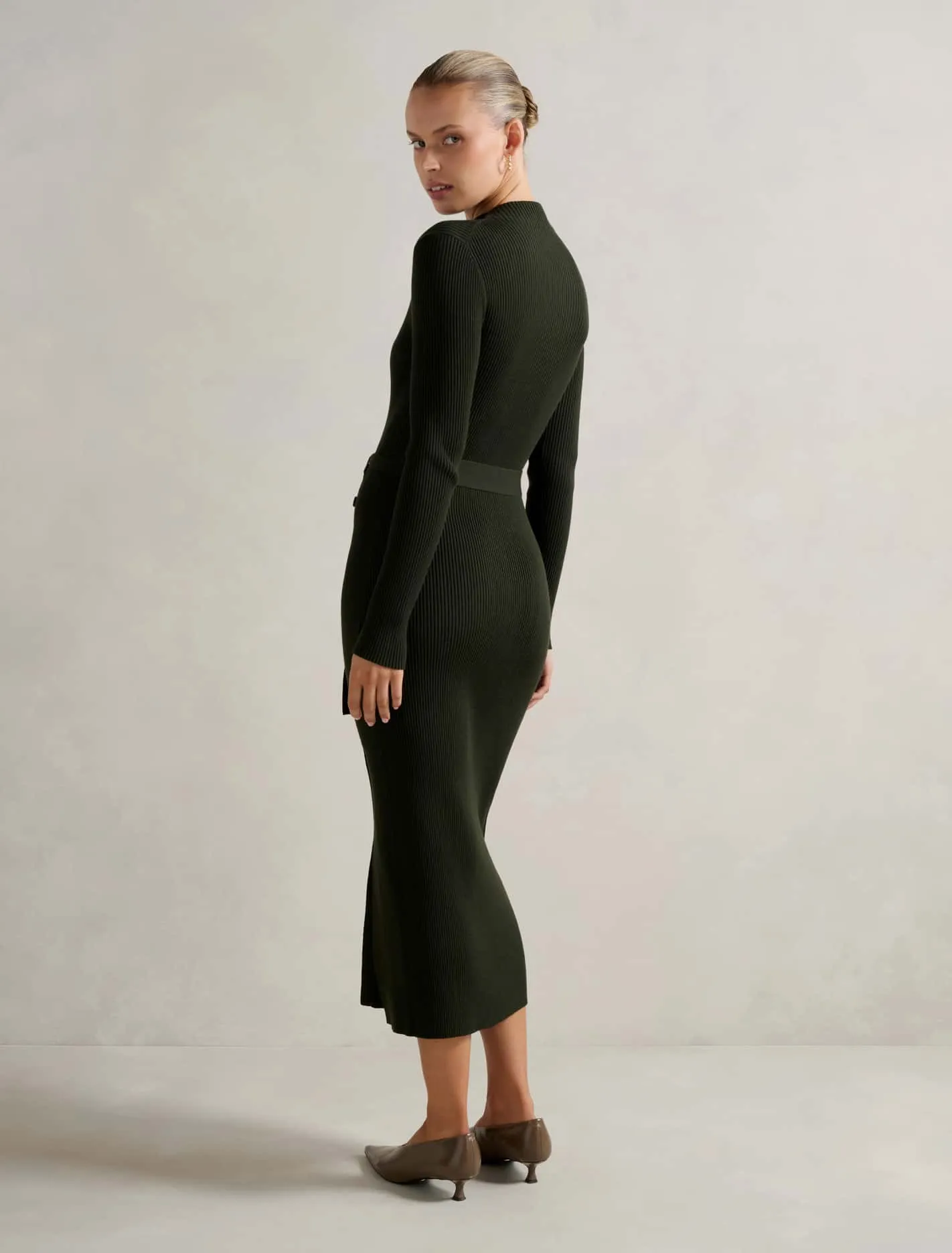Kiara Button Detail Midi Dress