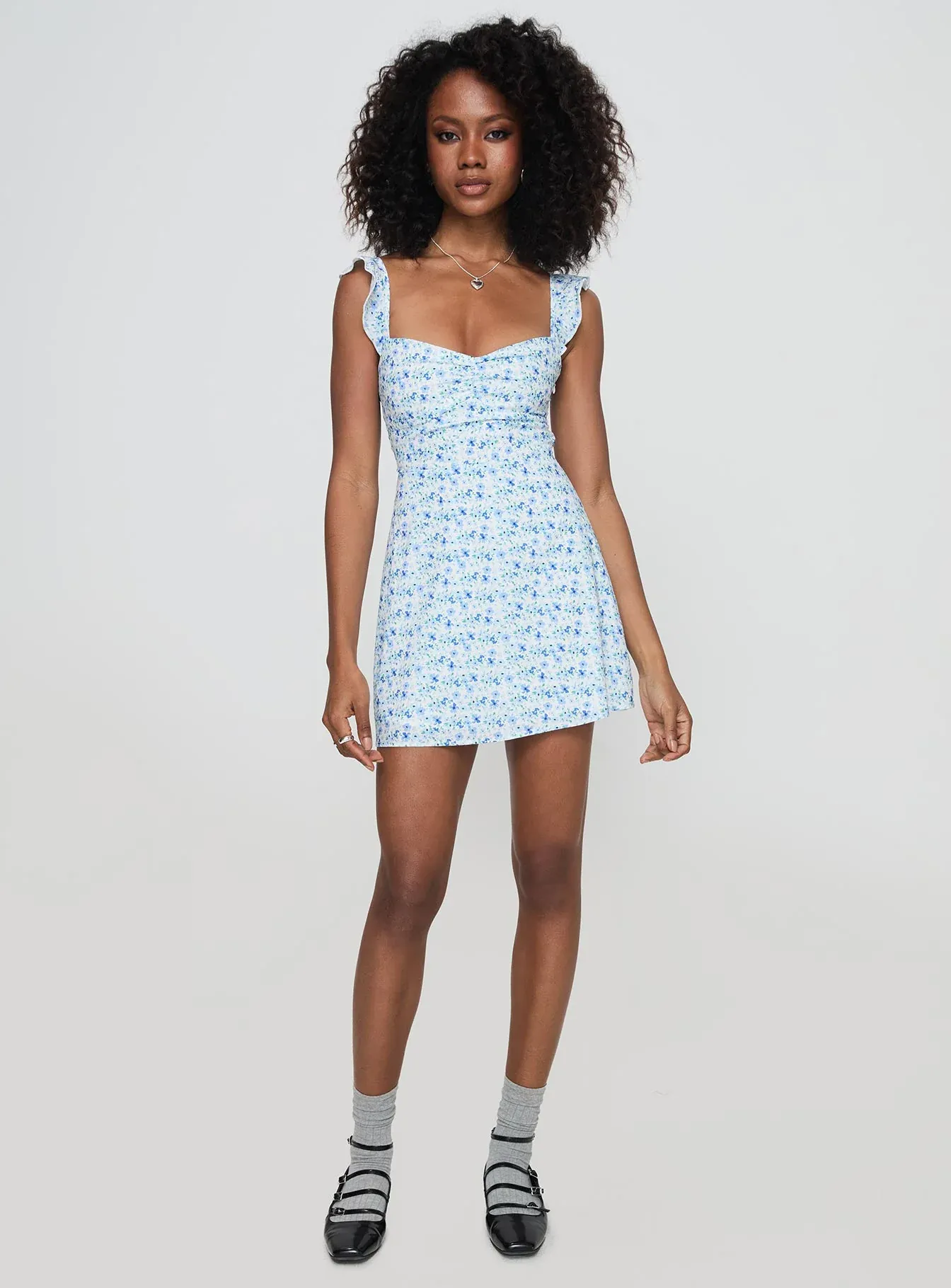 Landon Mini Dress Blue Floral