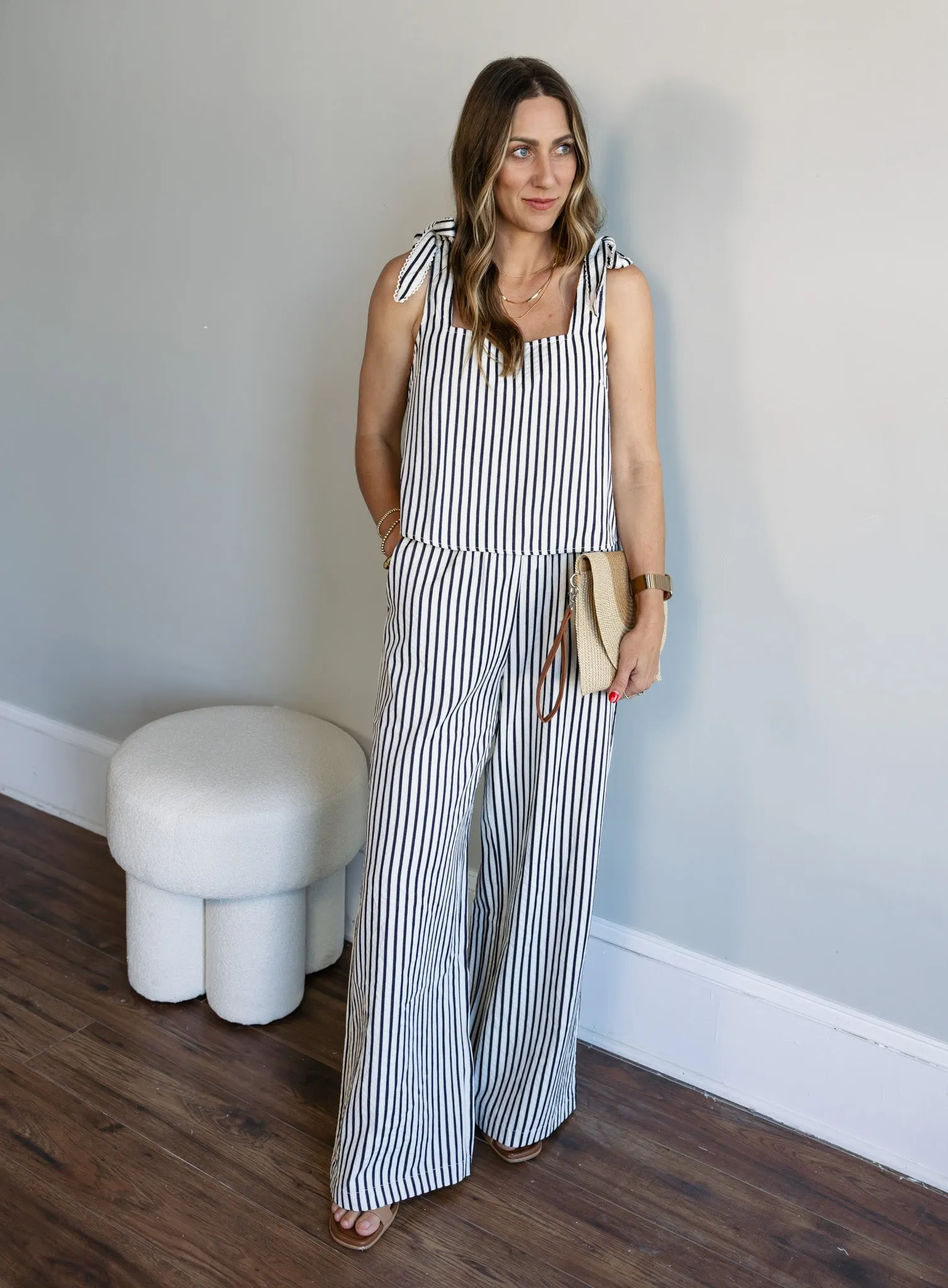 Lapis Striped Crop Top