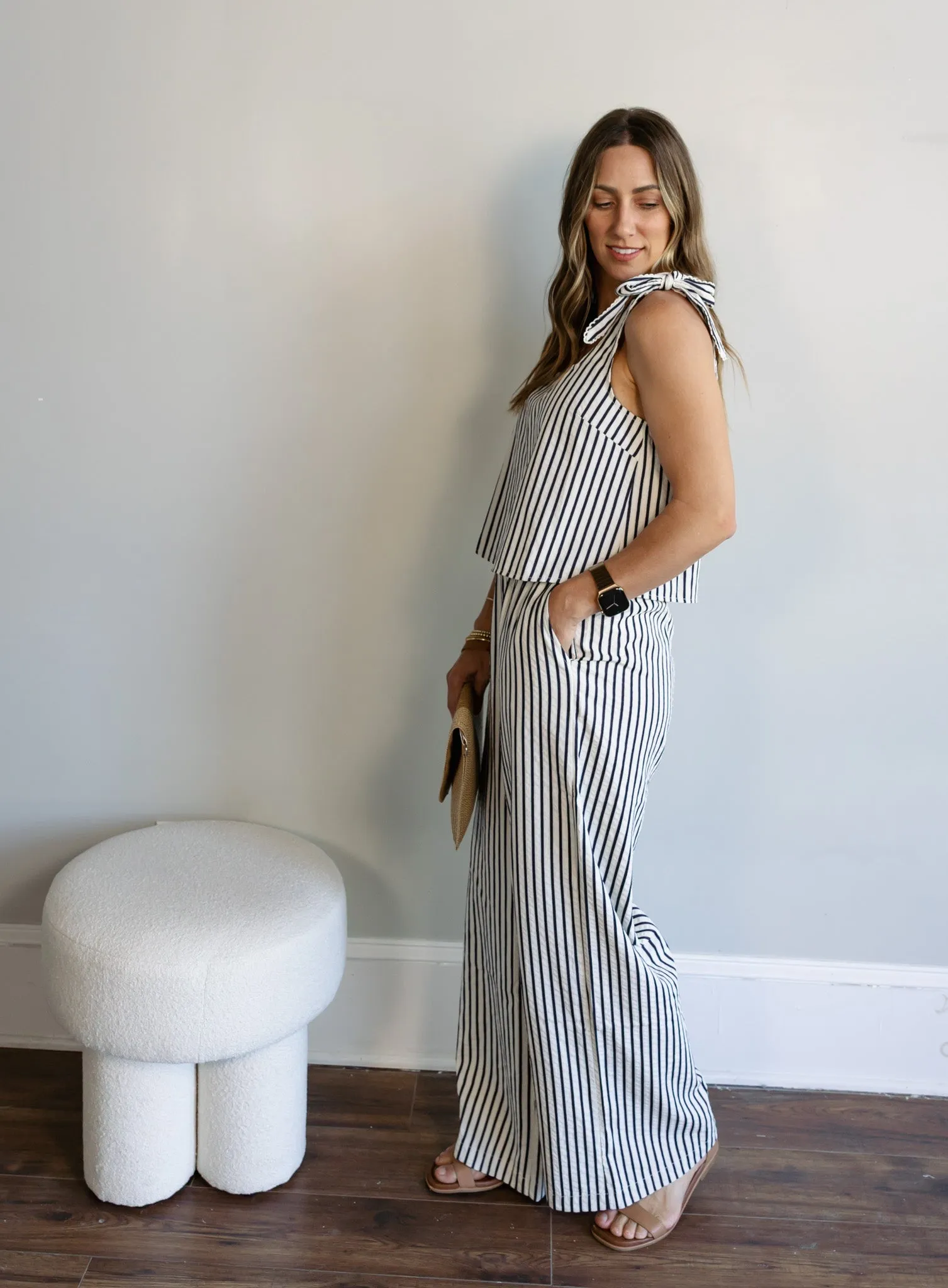 Lapis Striped Crop Top