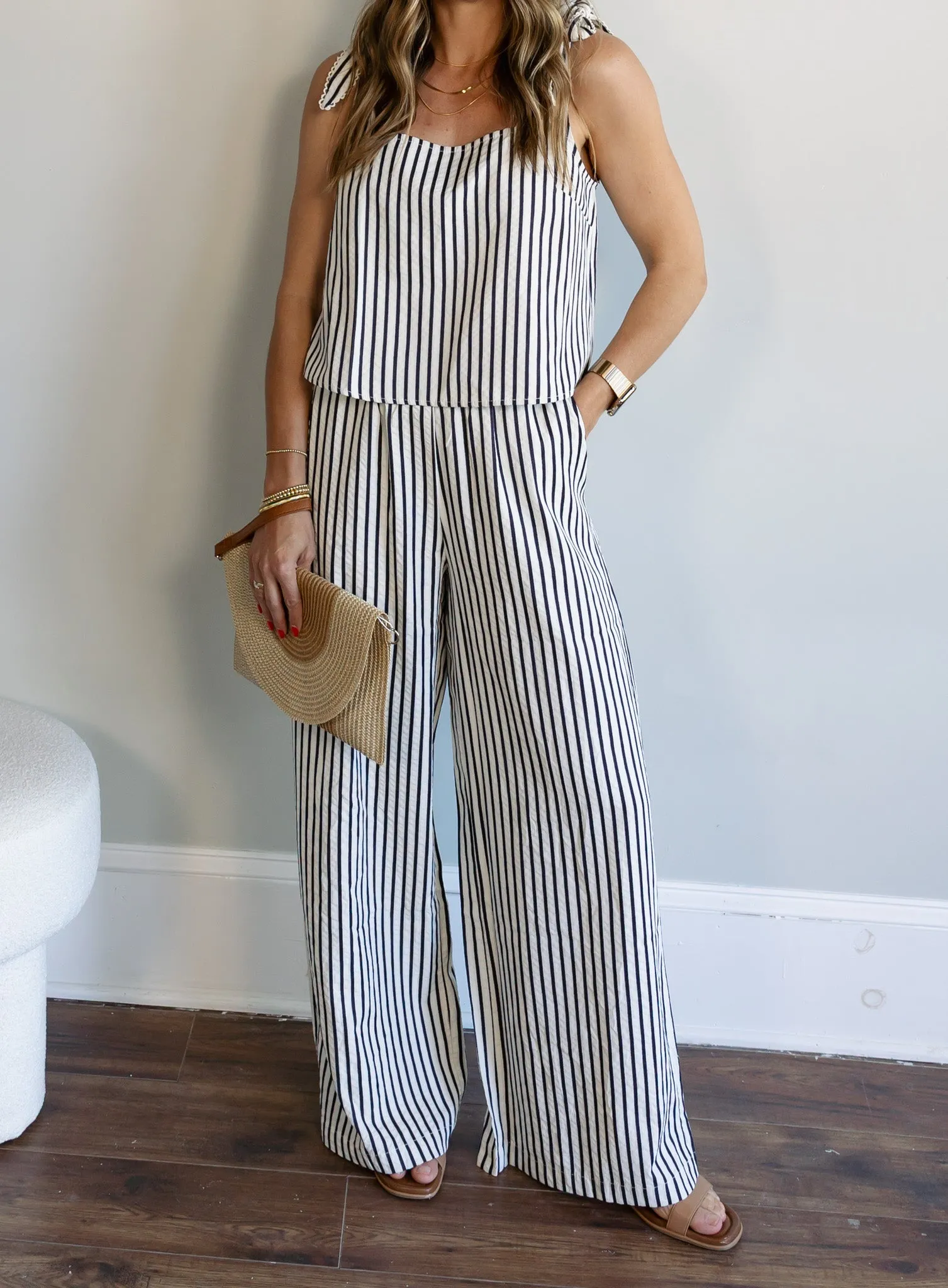 Lapis Striped Crop Top