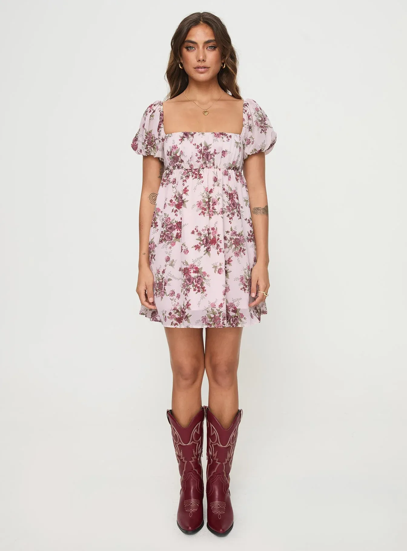 Let's Dance Mini Dress Cream Floral