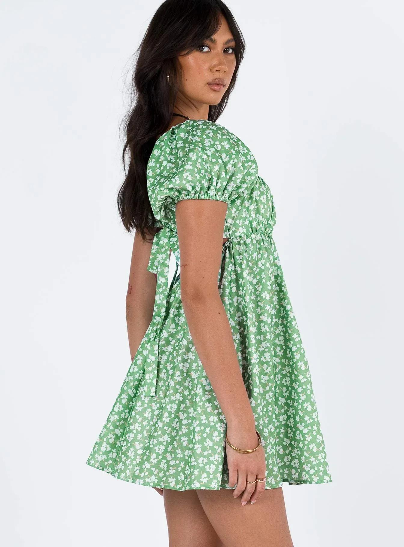 Let's Dance Mini Dress Green Floral