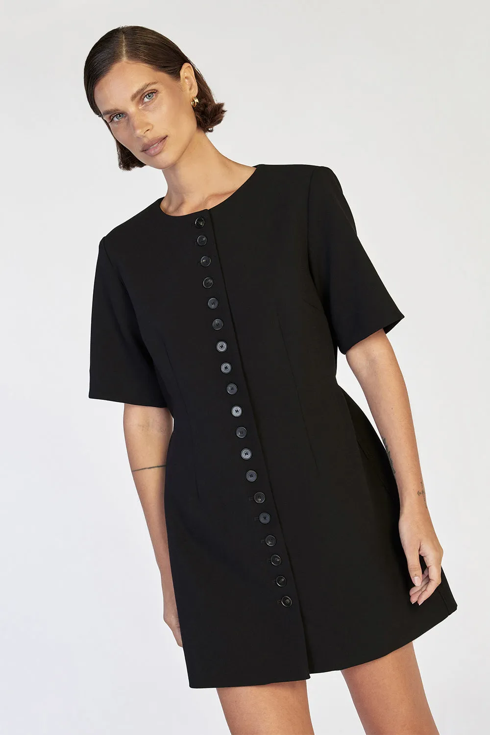 LIA BLACK SLEEVED MINI DRESS