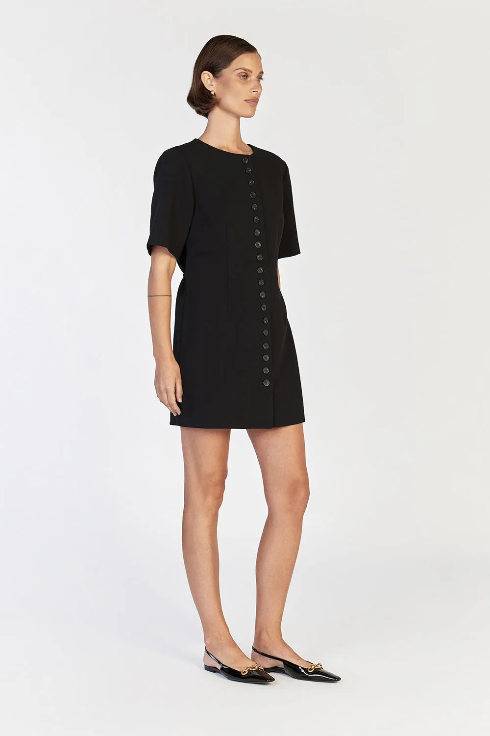 LIA BLACK SLEEVED MINI DRESS