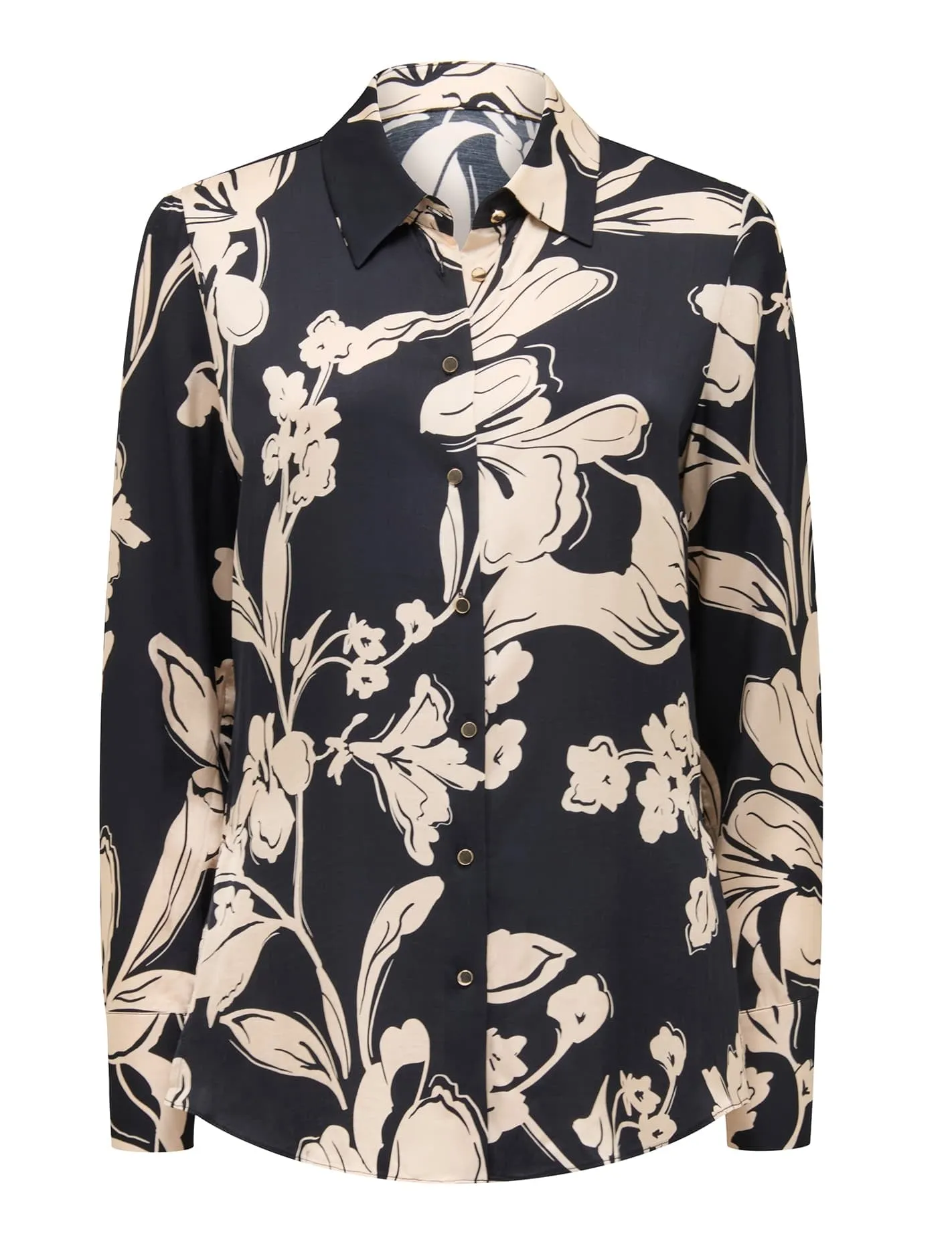Lila Longline Printed Satin Shirt