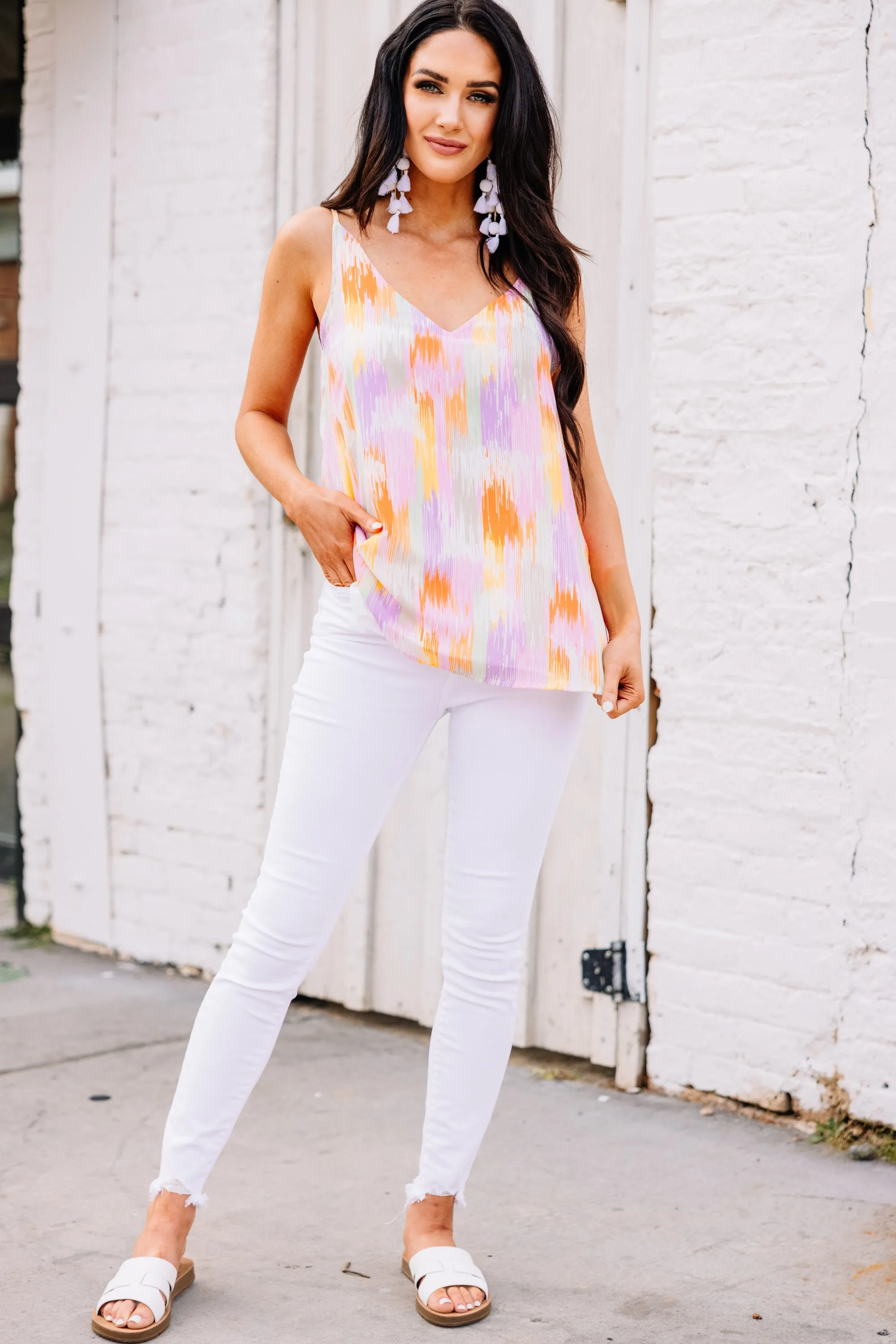 Looking For The Fun Lavender Purple Watercolor Tank