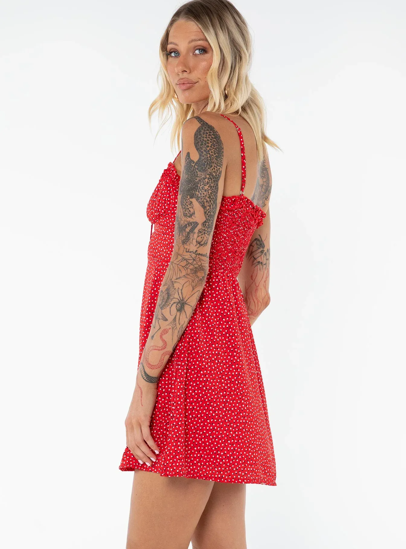 Love Birds Mini Dress Red Tall