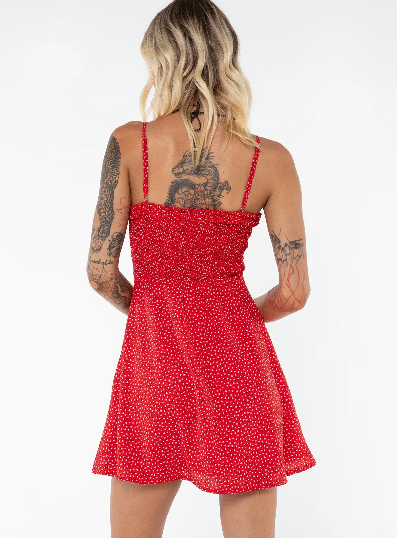 Love Birds Mini Dress Red Tall