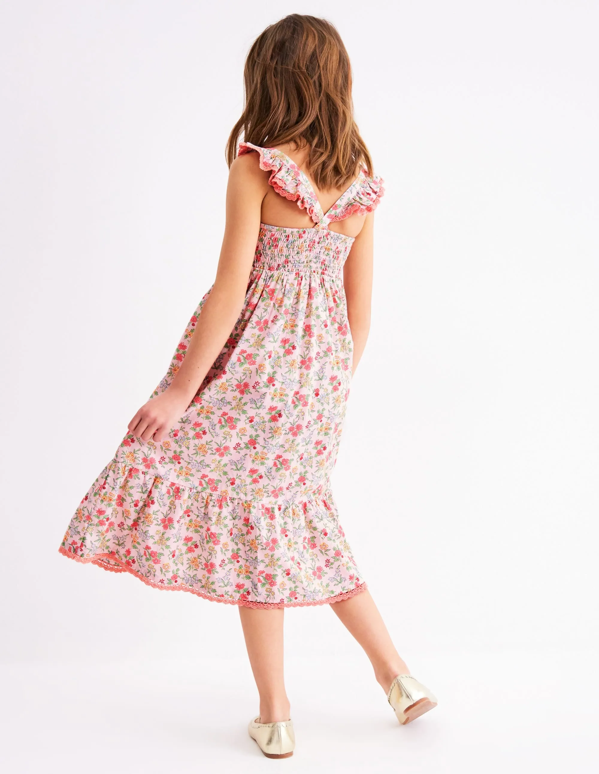 Luella Frill Maxi Sundress-Chalk Pink Garden Ditsy