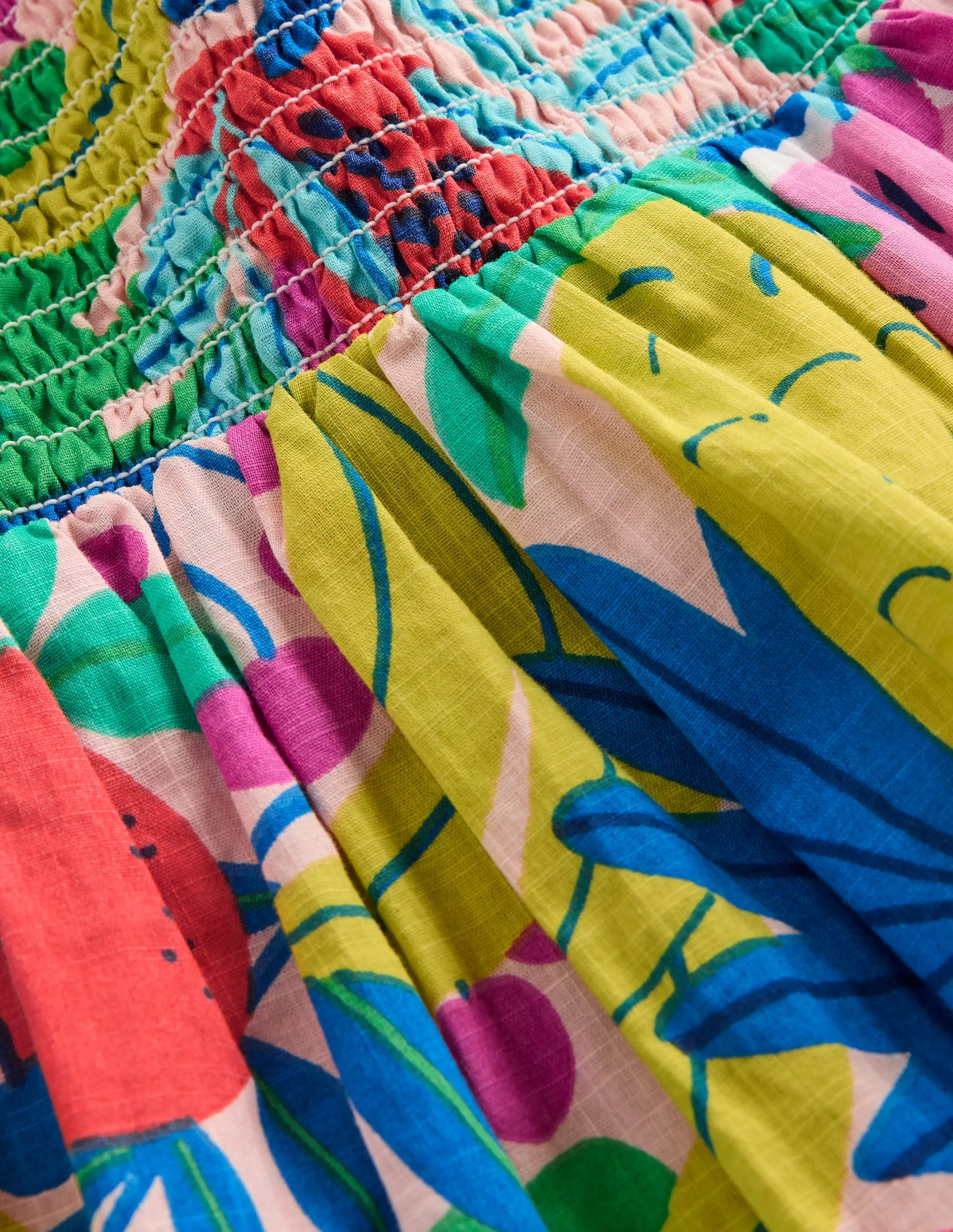 Luella Frill Maxi Sundress-Multi Tropical Fruit