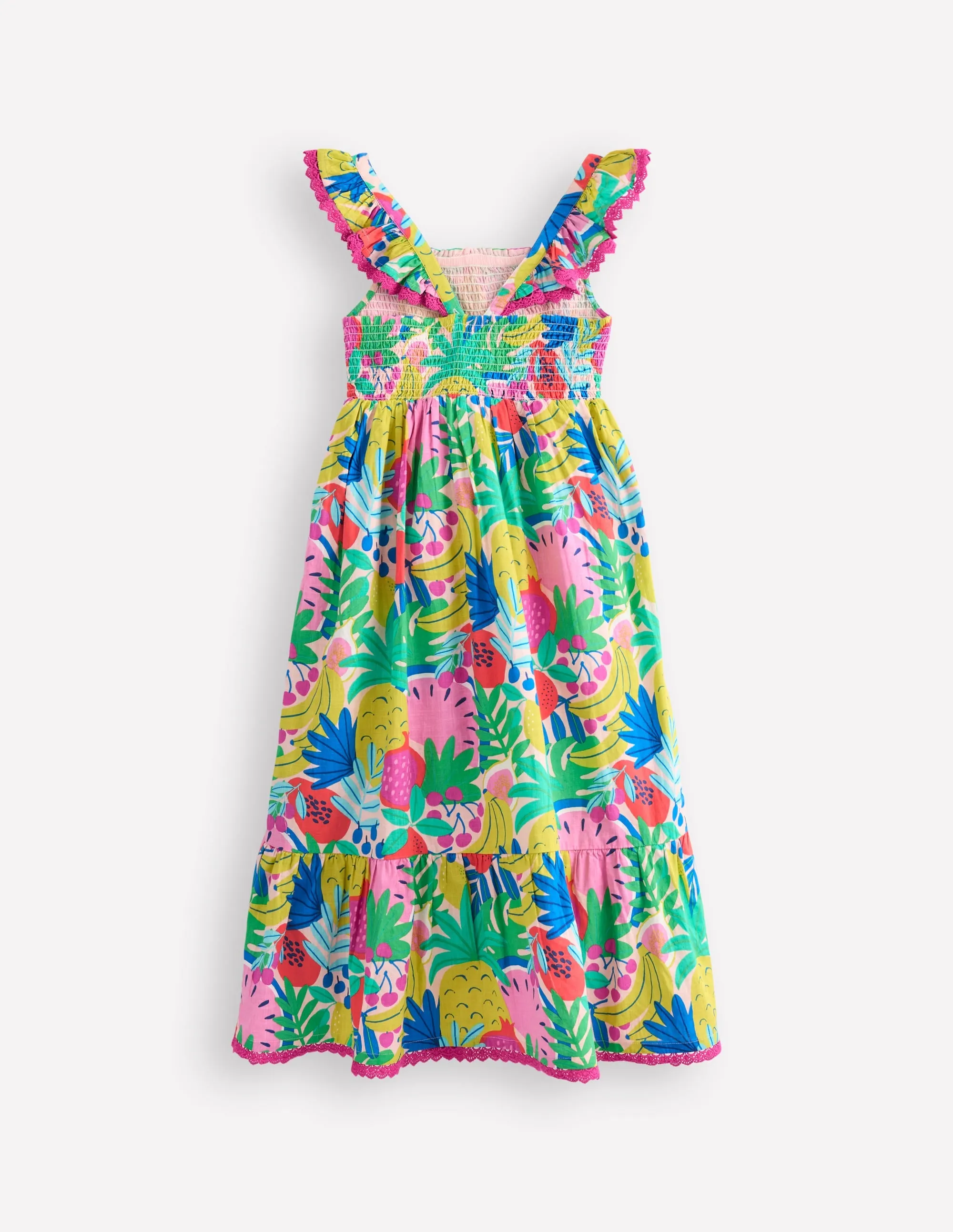 Luella Frill Maxi Sundress-Multi Tropical Fruit