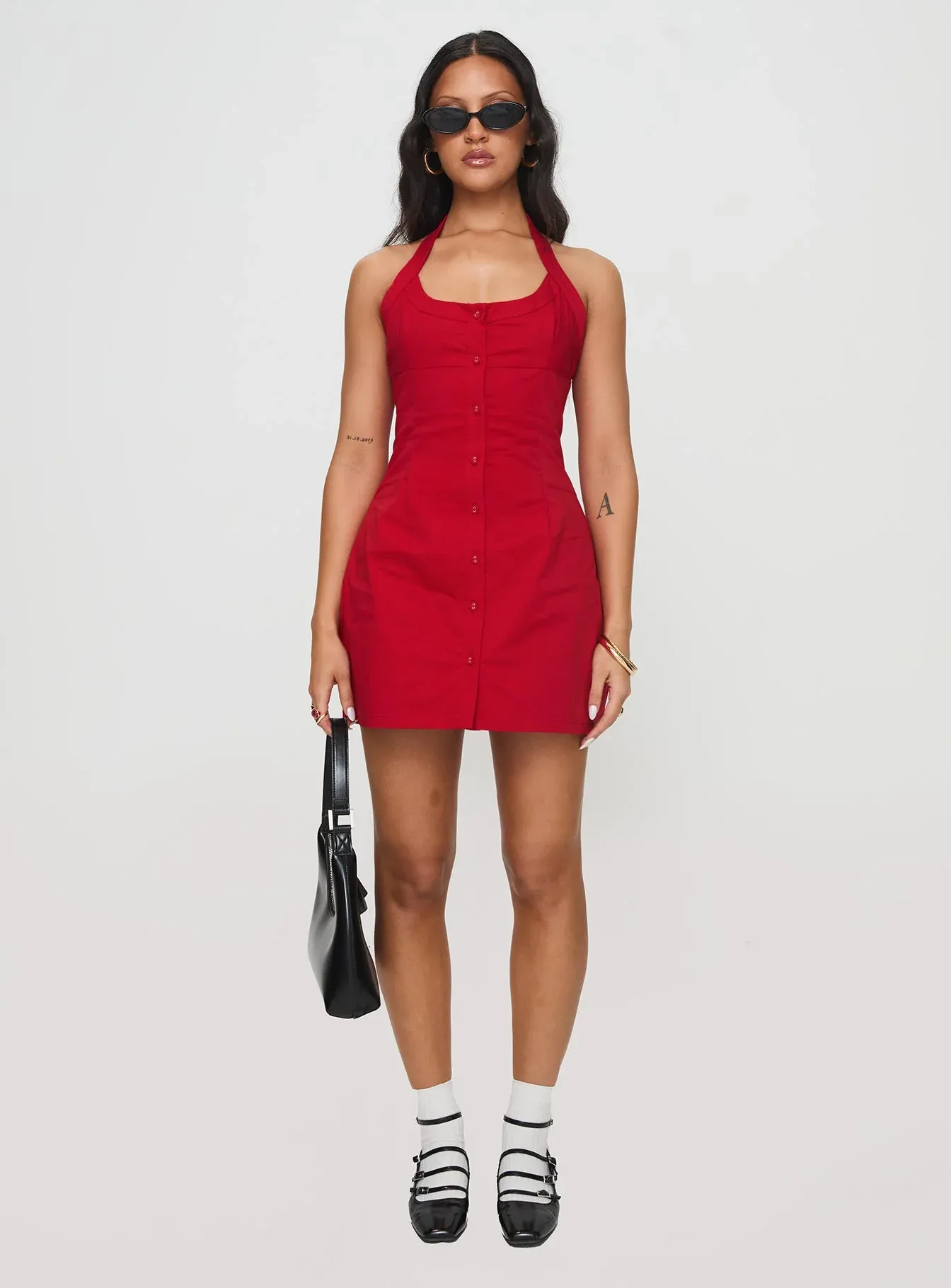 Mallorie Halter Mini Dress Red Tall