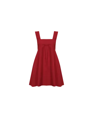 MARGIE TIE MINI DRESS GARNET