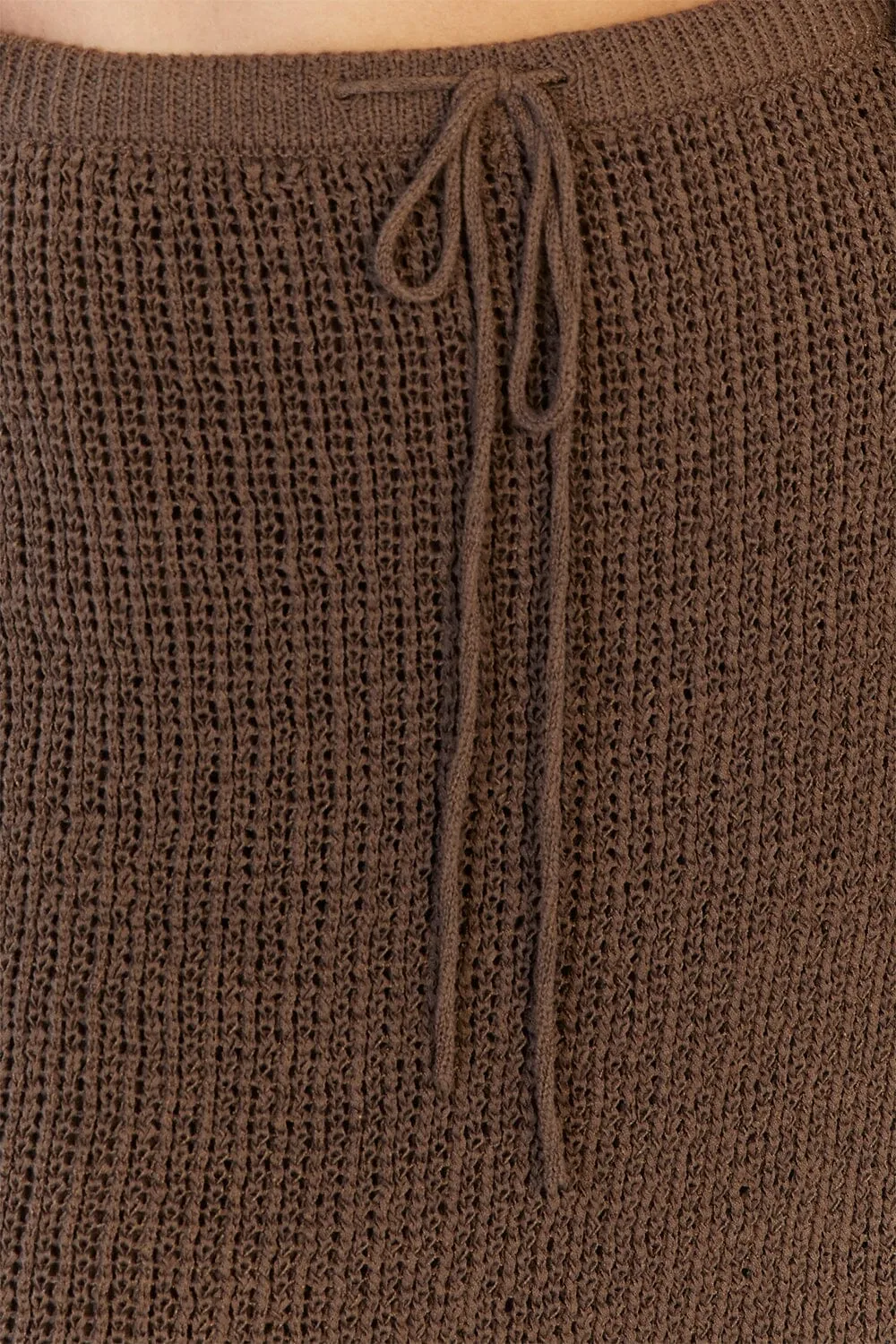 MARGOT CHOC KNIT CROCHET MINI SKIRT