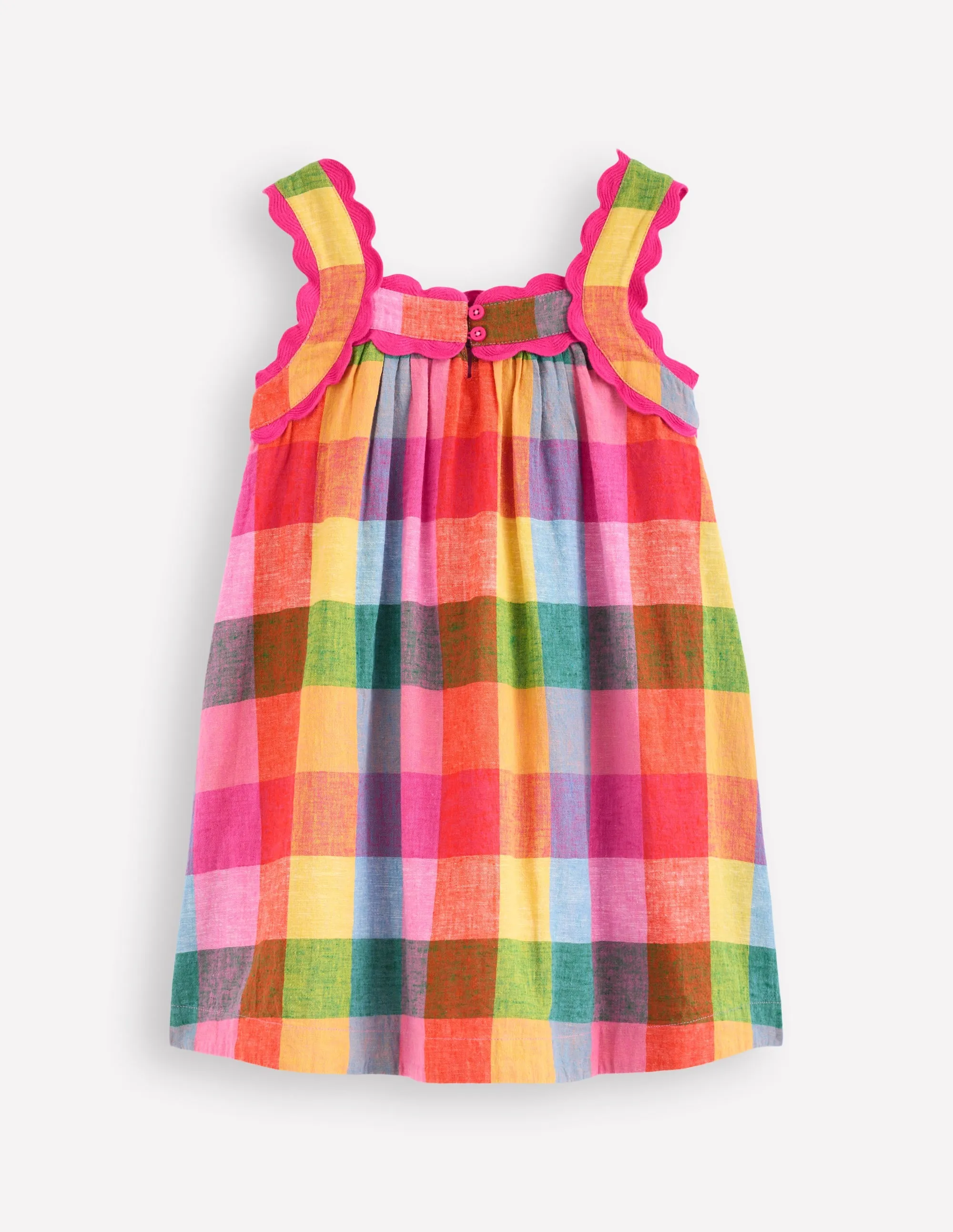 Maribel Strappy Swing Sundress-Multigingham Check