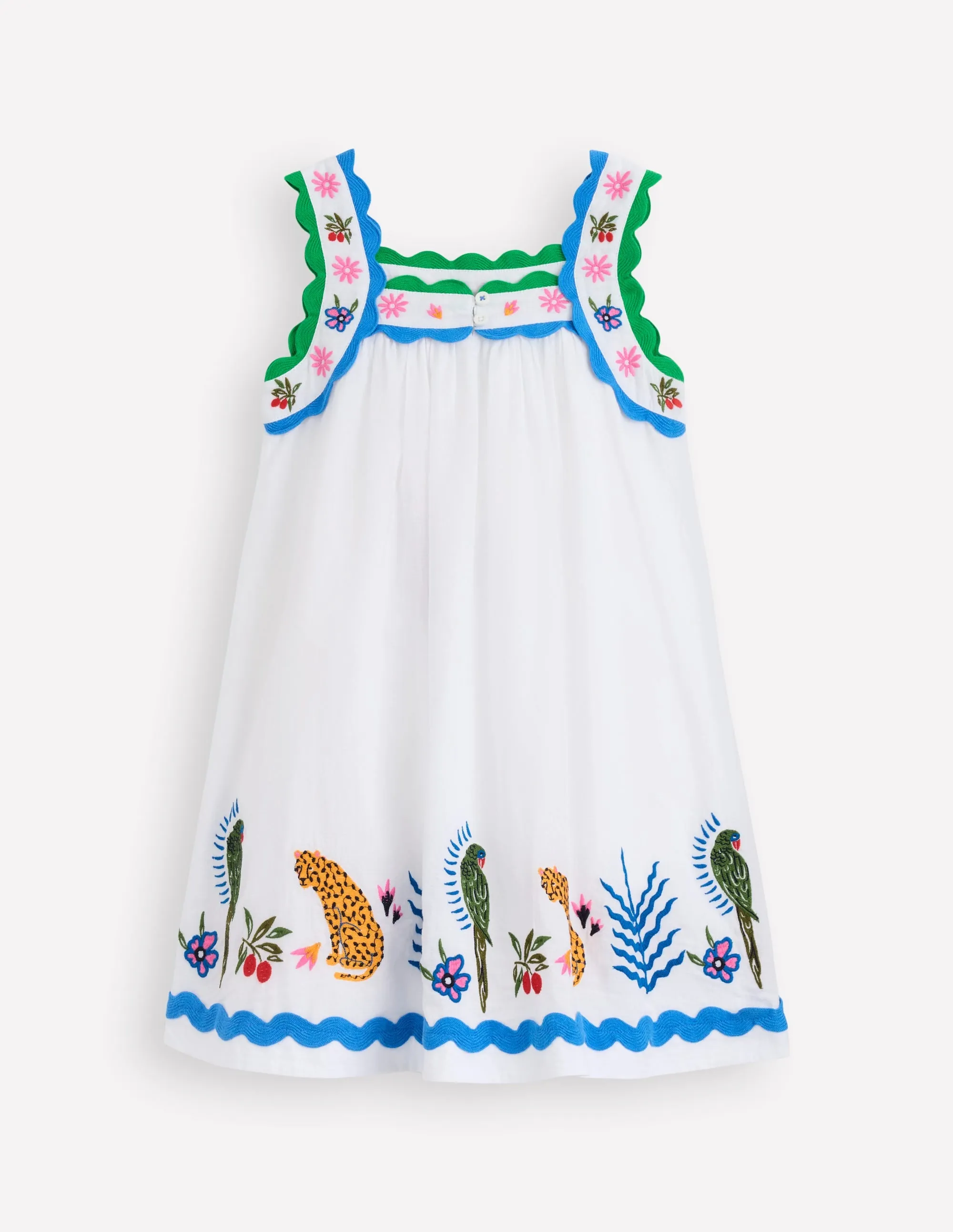 Maribel Strappy Swing Sundress-Soft Ivory Multi Jungle