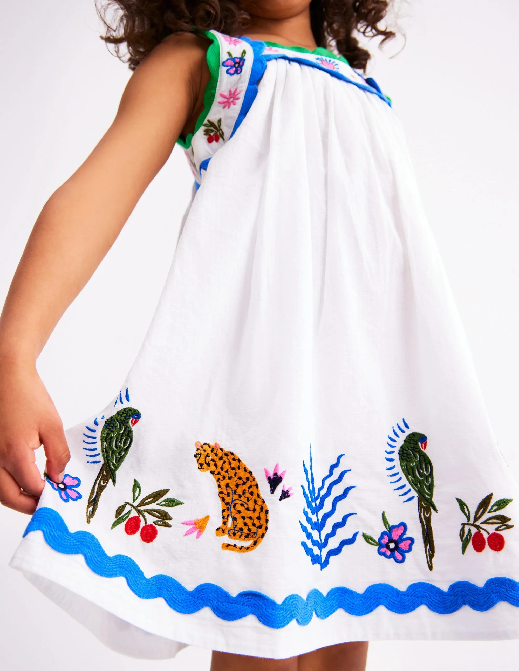 Maribel Strappy Swing Sundress-Soft Ivory Multi Jungle