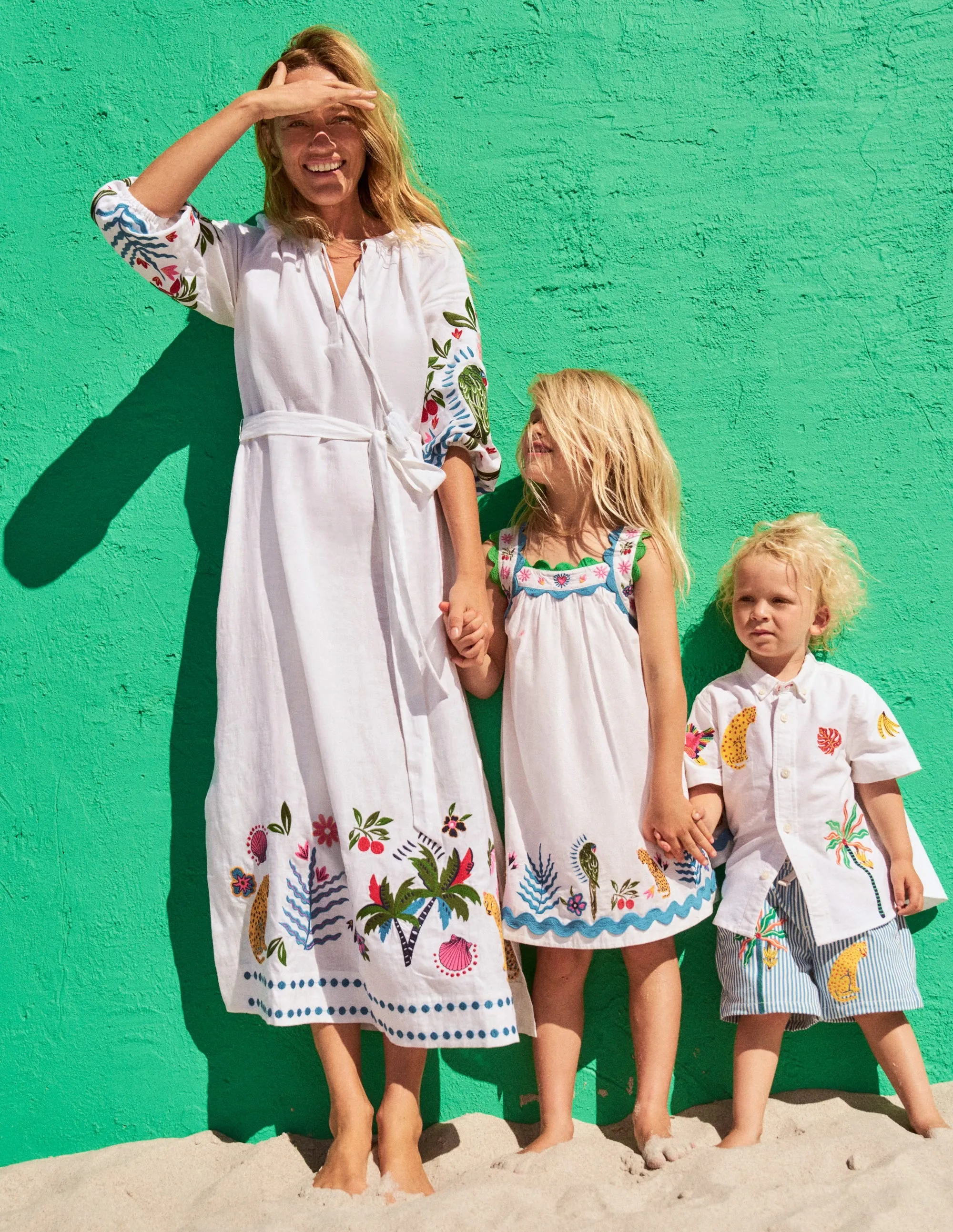 Maribel Strappy Swing Sundress-Soft Ivory Multi Jungle