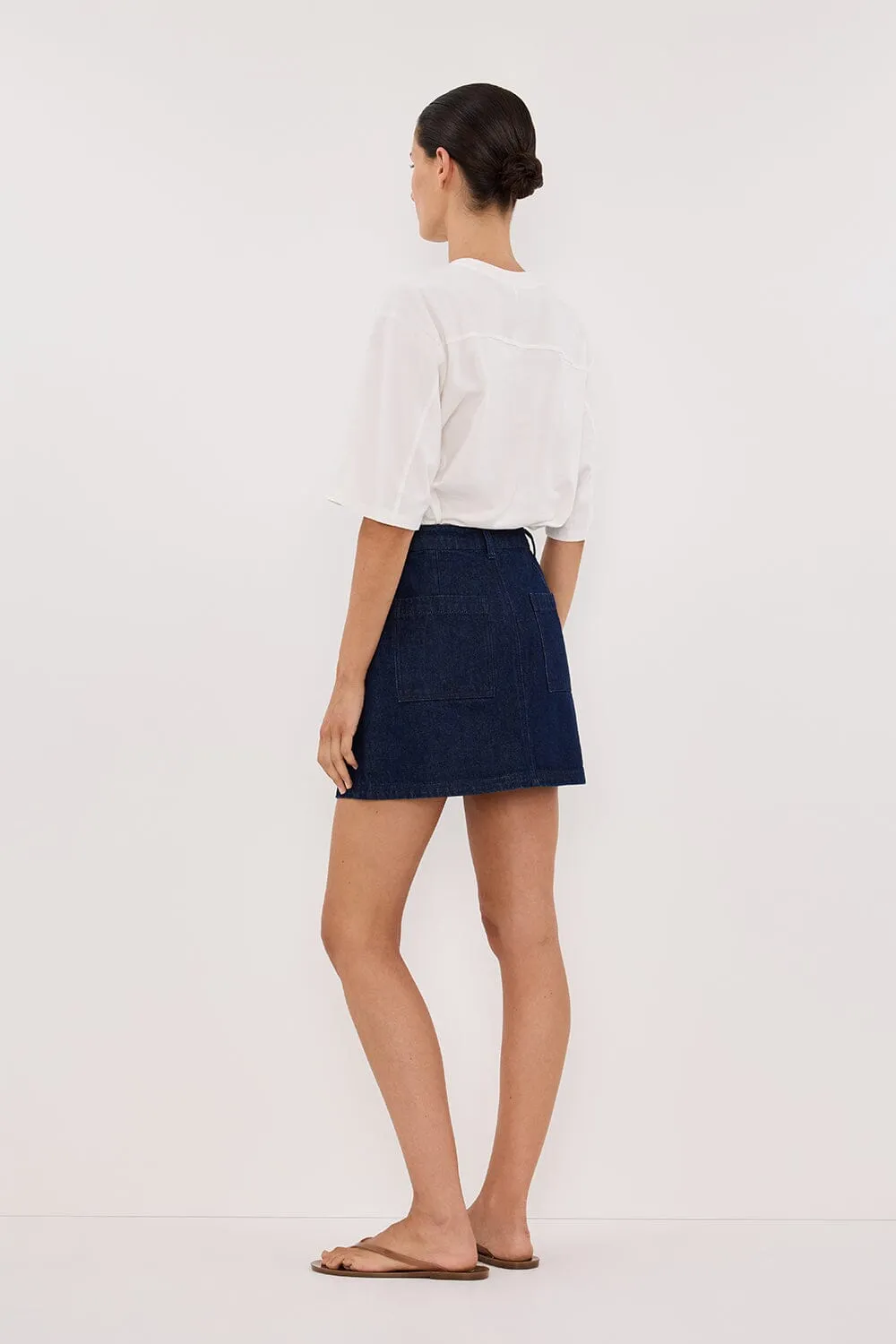 MASON INDIGO DENIM MINI SKIRT