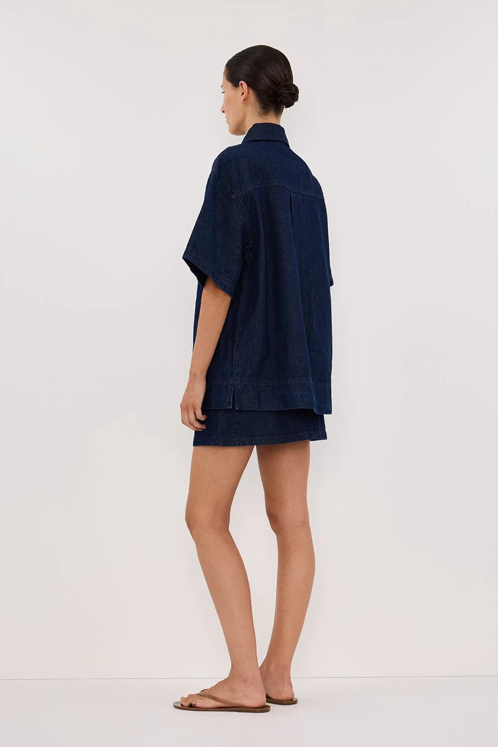 MASON INDIGO DENIM MINI SKIRT