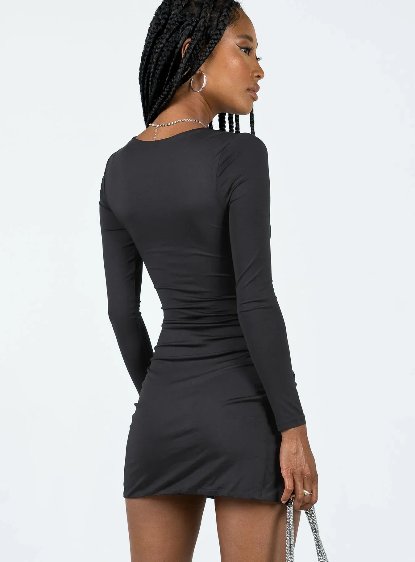Maxam Long Sleeve Mini Dress Black