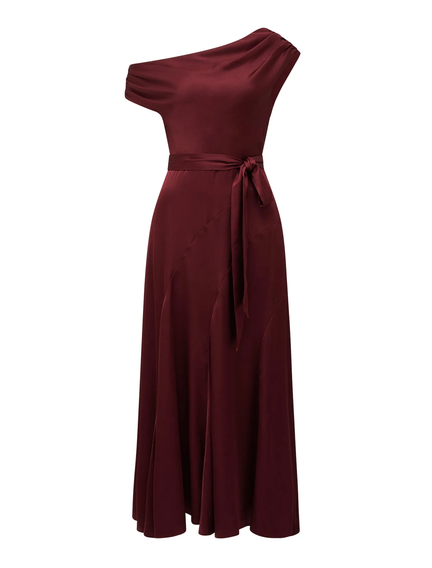 Megan Satin Asym Midi Dress