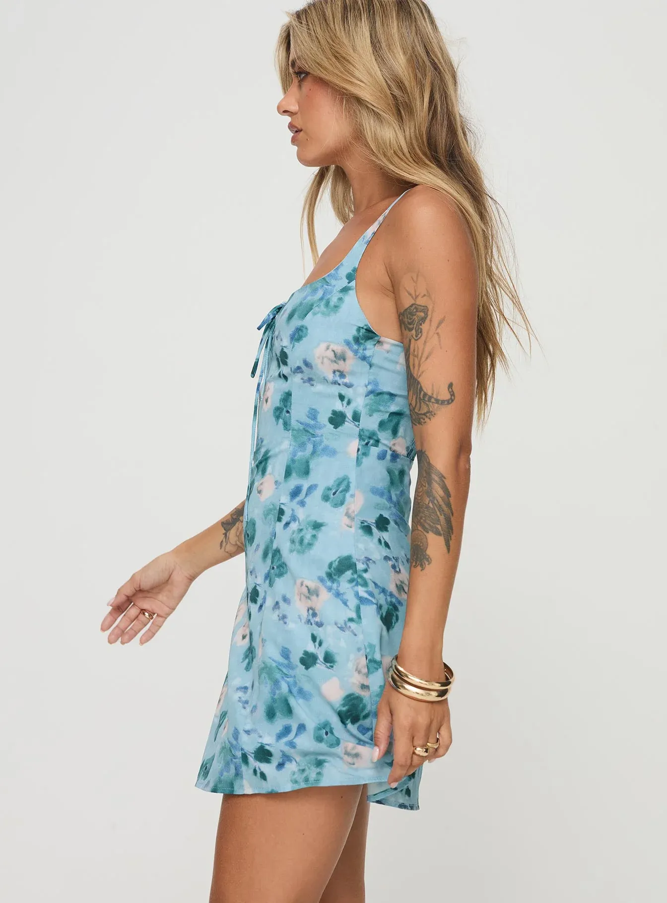 Mercure Mini Dress Blue Floral