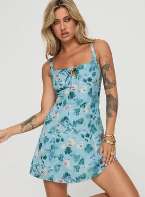 Mercure Mini Dress Blue Floral