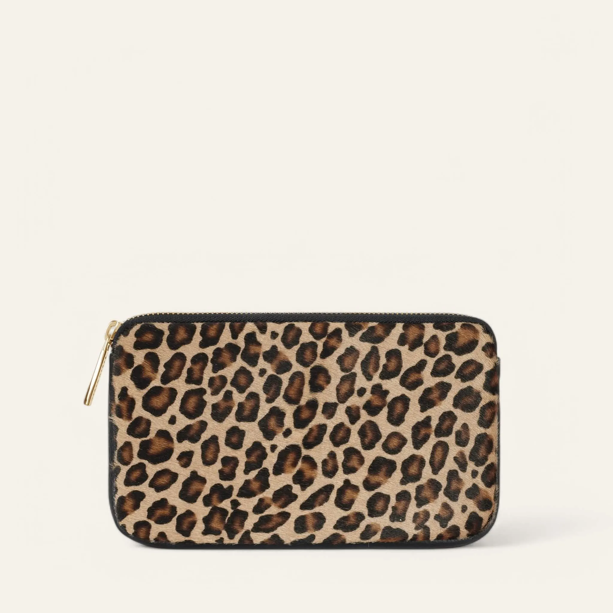 Millie Pouch | Leopard Black with Gold hardware