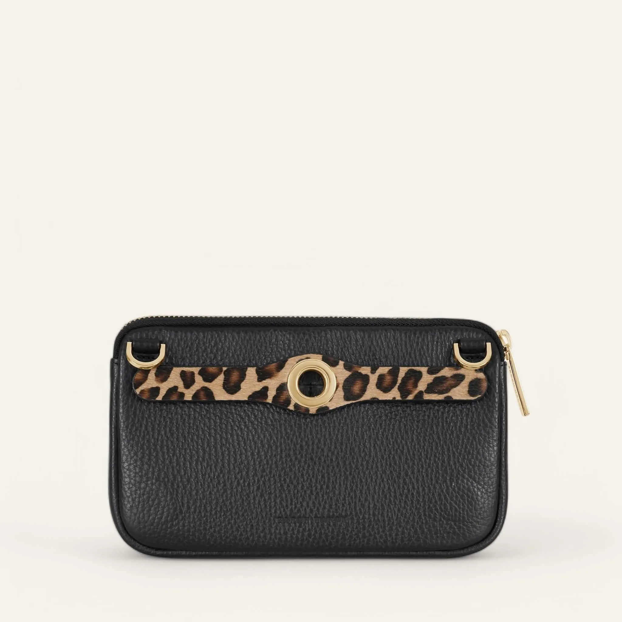 Millie Pouch | Leopard Black with Gold hardware