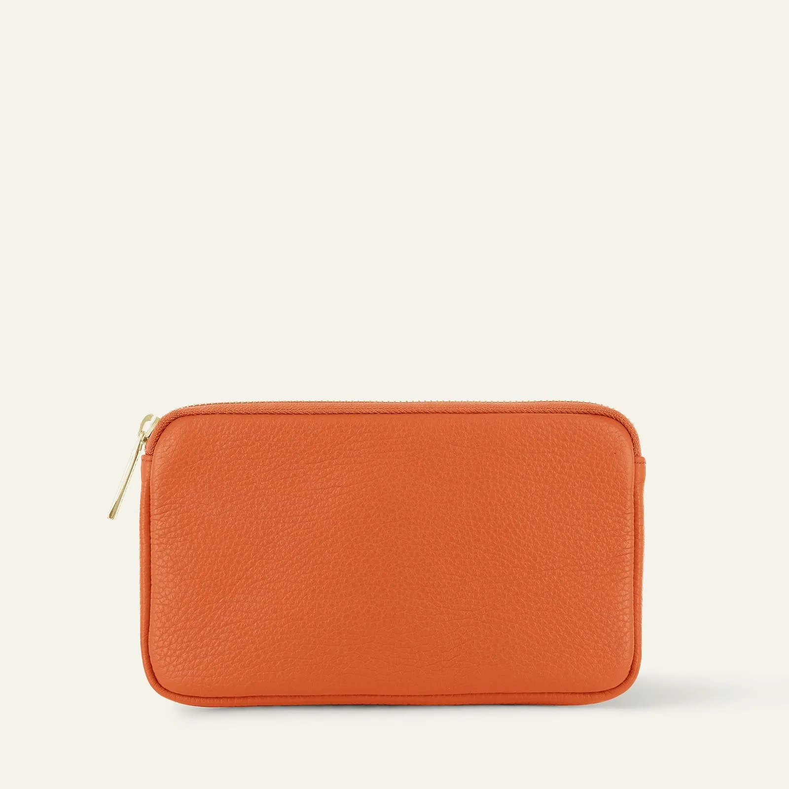 Millie Pouch | Tangerine with Gold hardware