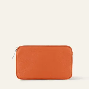 Millie Pouch | Tangerine with Silver hardware