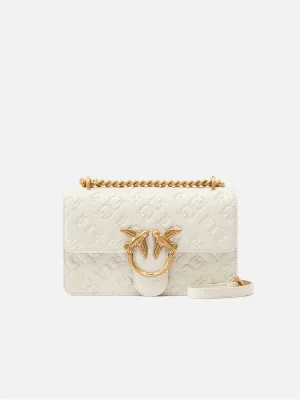 Mini Bag with White/Gold Printed Love Birds Motif