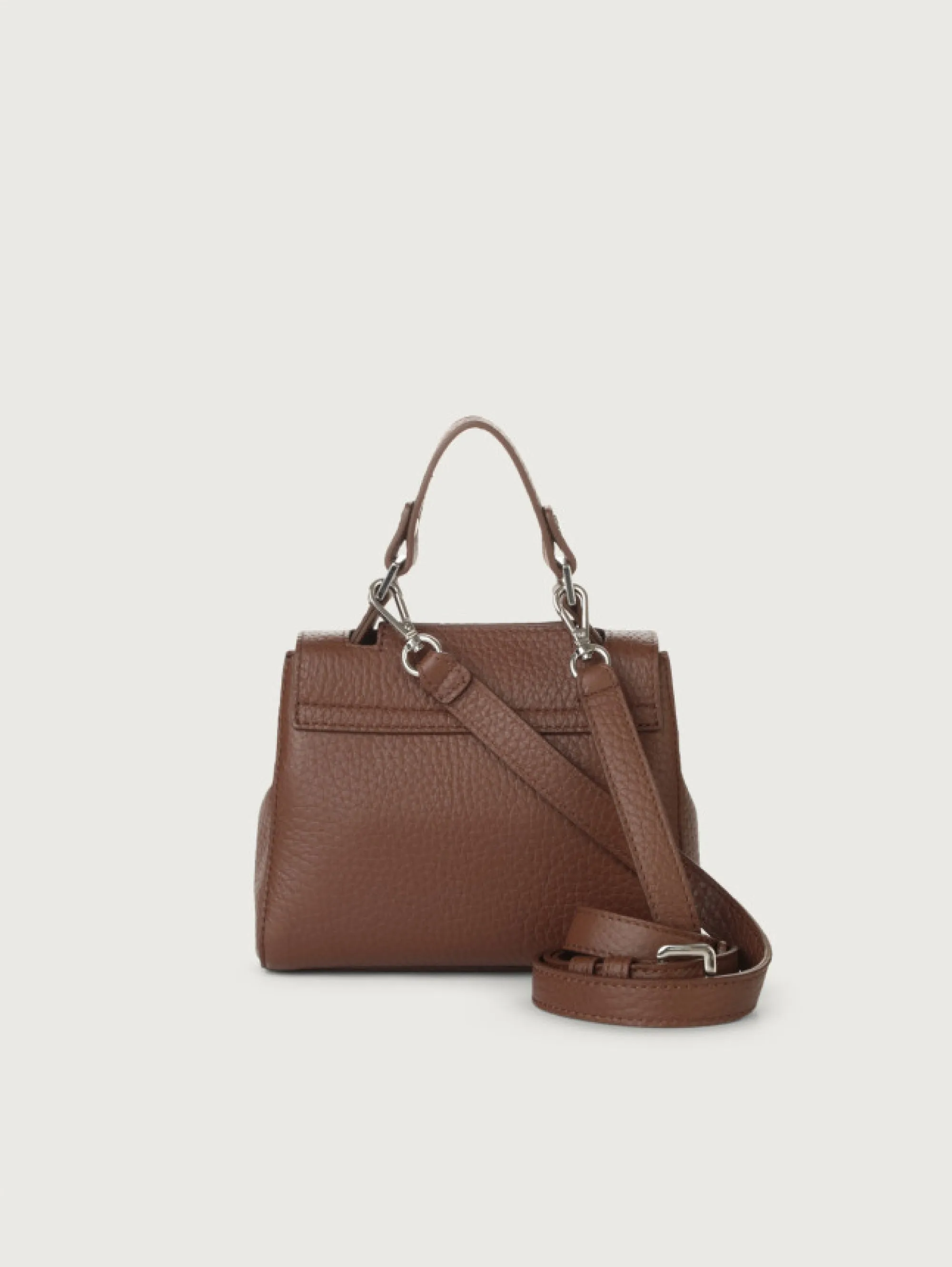 Mini Carob Leather Handbag