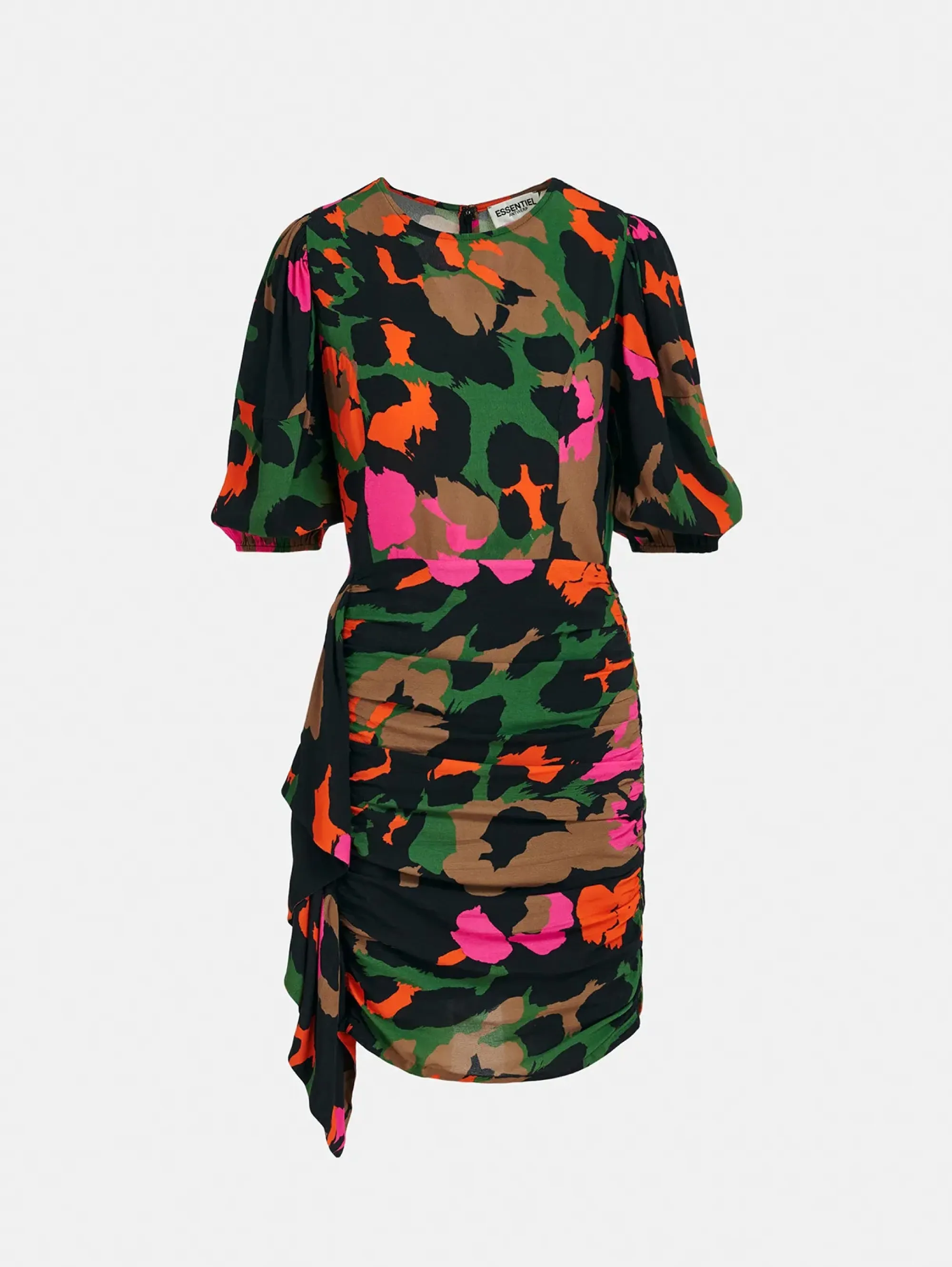 Mini dress with multicolored abstract print